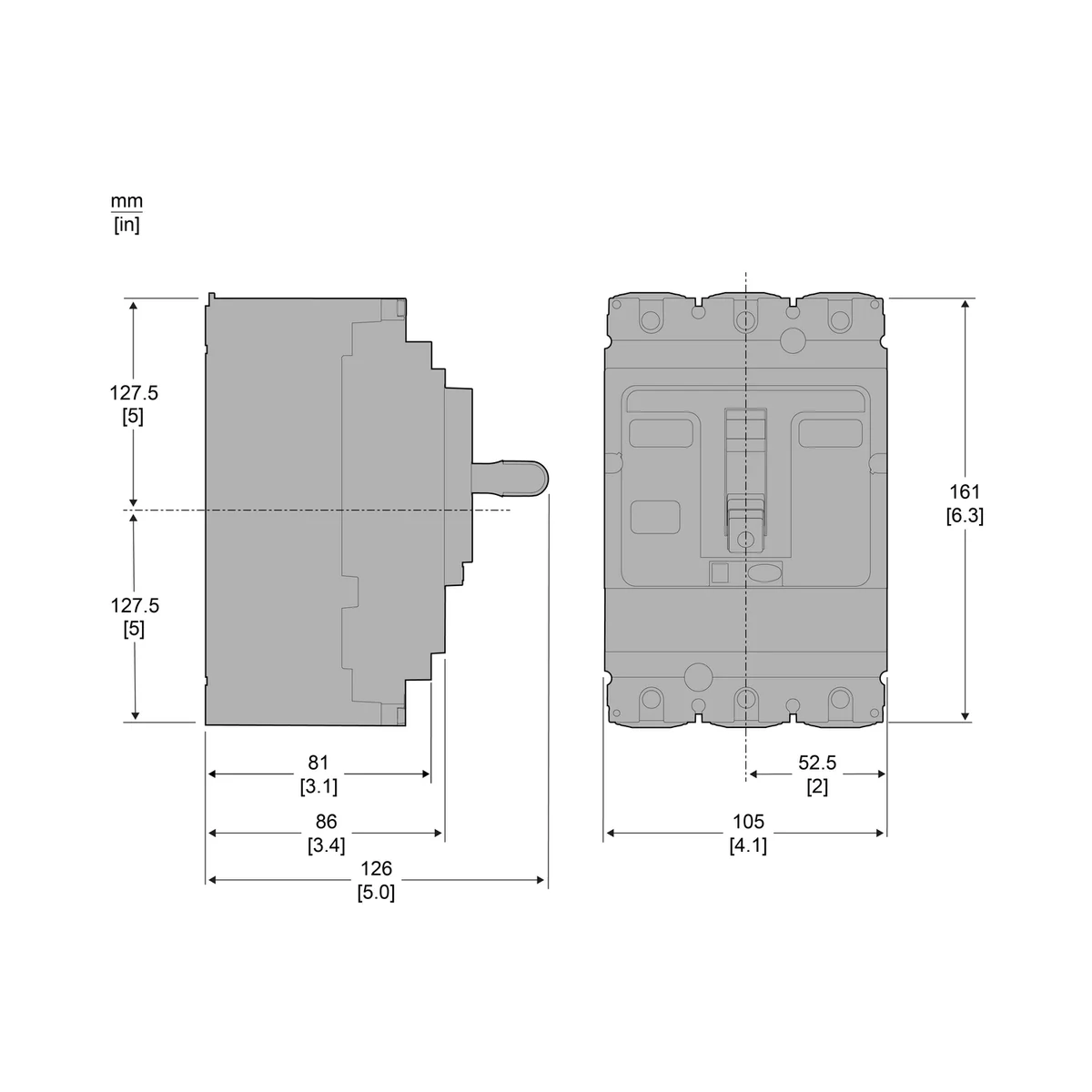 Circuit breaker ComPacT NSX250H, 70kA at 415VAC, TMD trip unit 250A, 3 poles 3d 6
