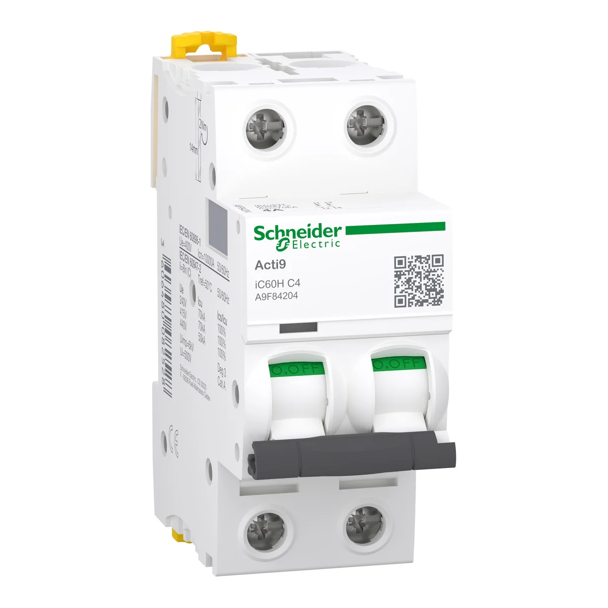 iC60H - miniature circuit breaker - 2P - 4A - C curve