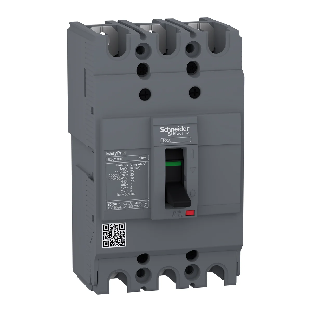 circuit breaker Easypact EZC100F - TMD - 50 A - 3 poles 3d