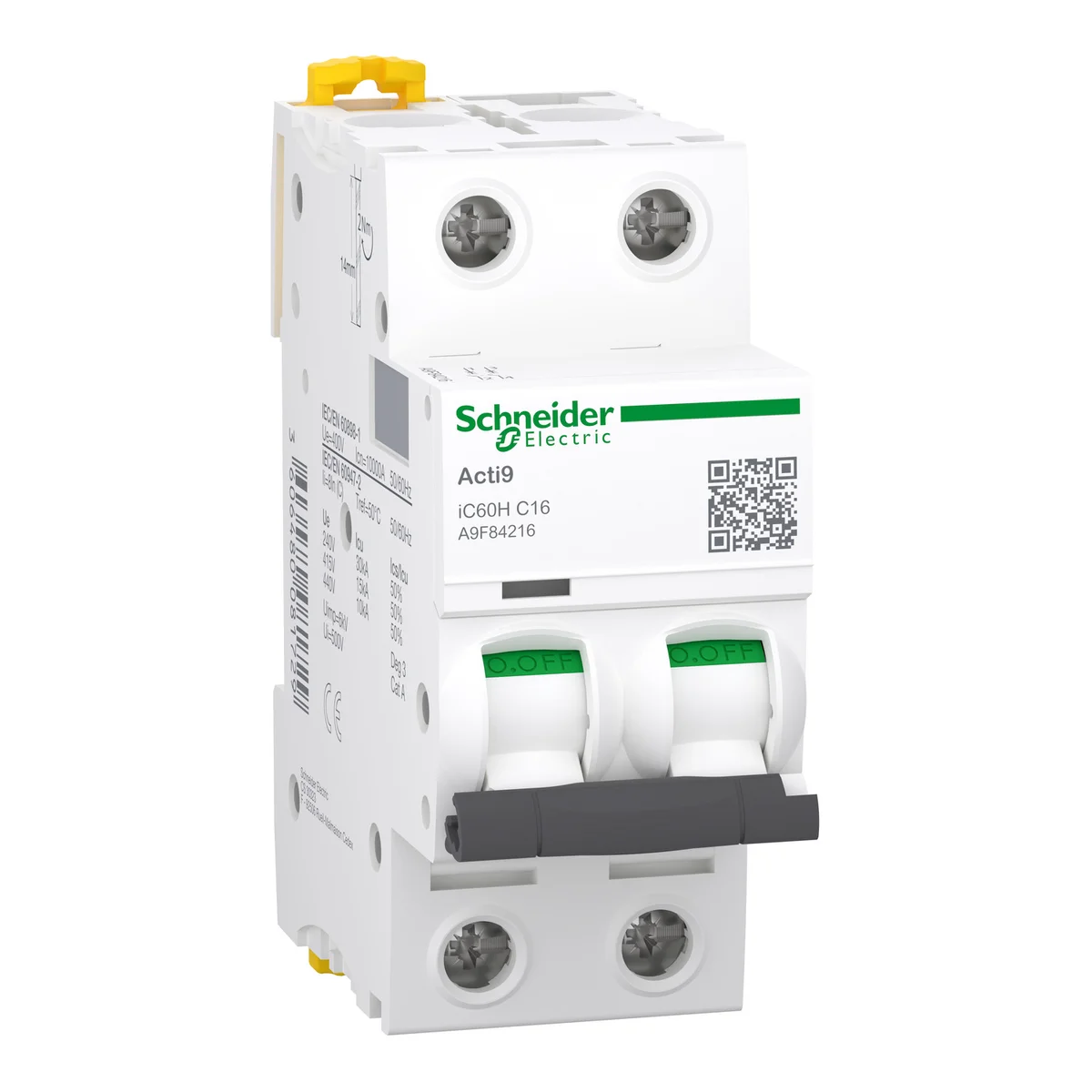 iC60H - miniature circuit breaker - 2P - 16A - C curve
