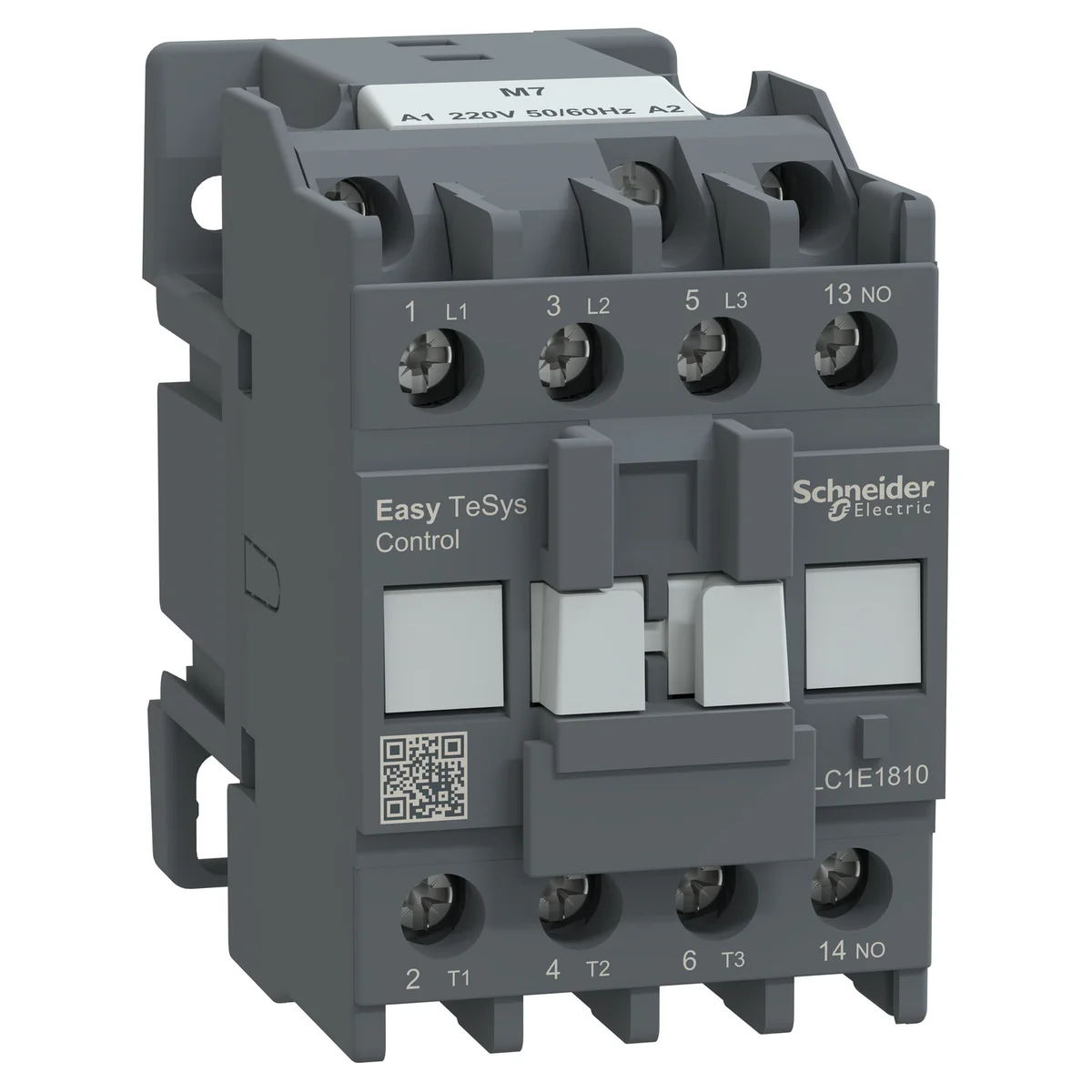 Easy TeSys contactor 3P(3 NO) - AC-3 - <= 440 V 18A - 220 V AC coil