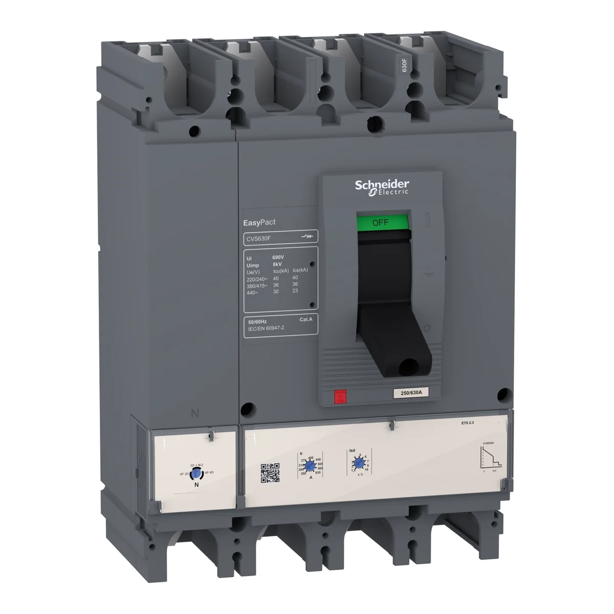 Easypact CVS - CVS630F ETS 2.3 circuit breaker - 630 A - 4P/4d