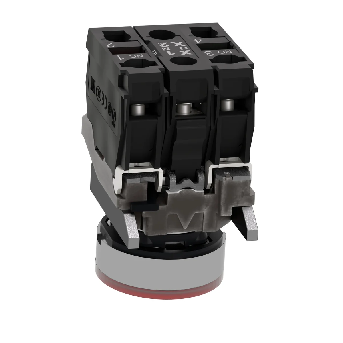 red flush complete illum pushbutton Ø22 spring return 1NO+1NC 220...240V 6