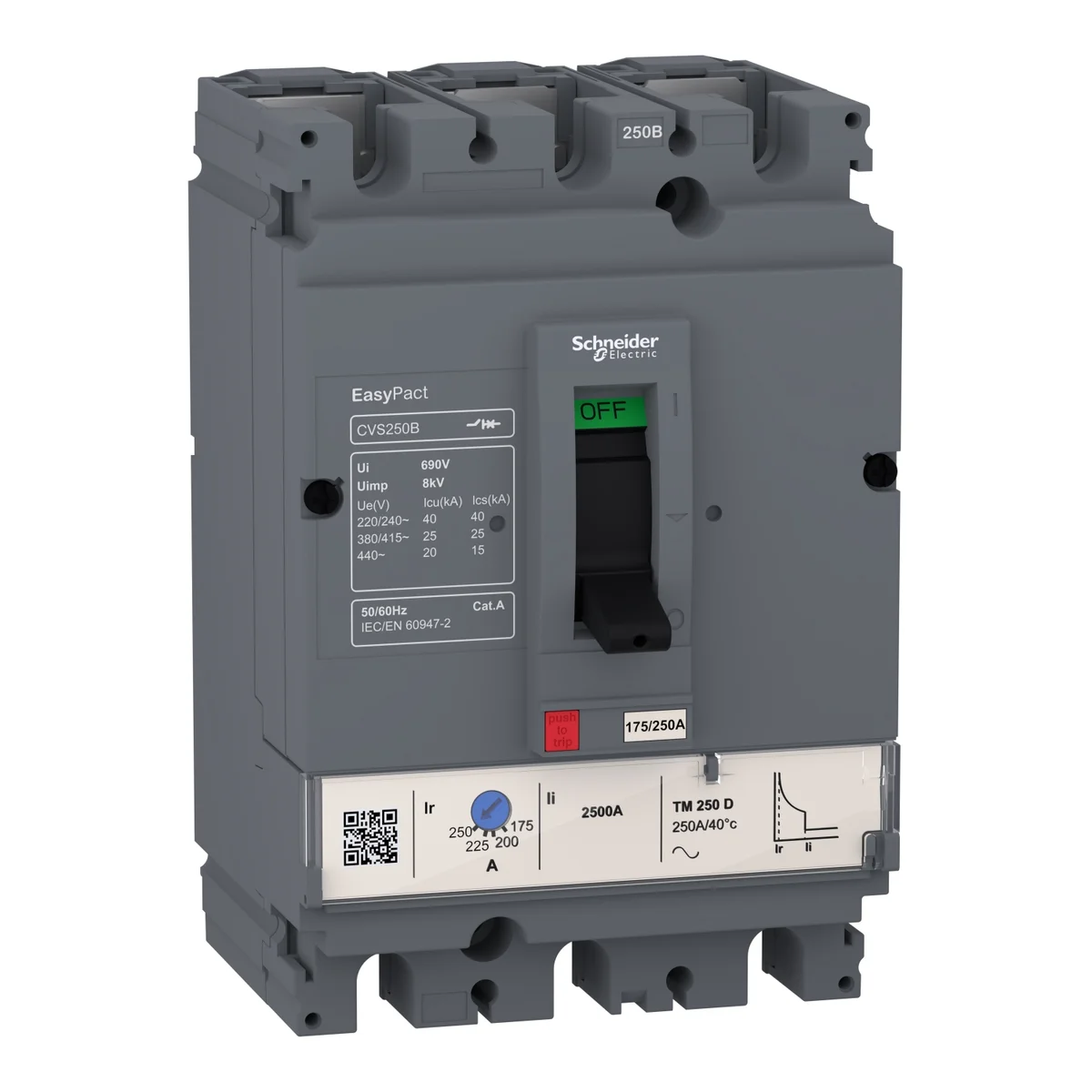 Easypact CVS - CVS100B TM100D circuit breaker - 3P/3d