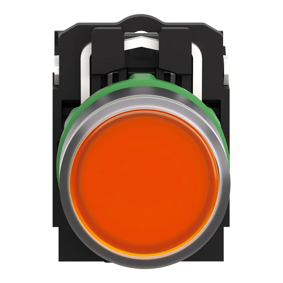 orange flush complete illum pushbutton Ø22 spring return 1NO+1NC 24V 2