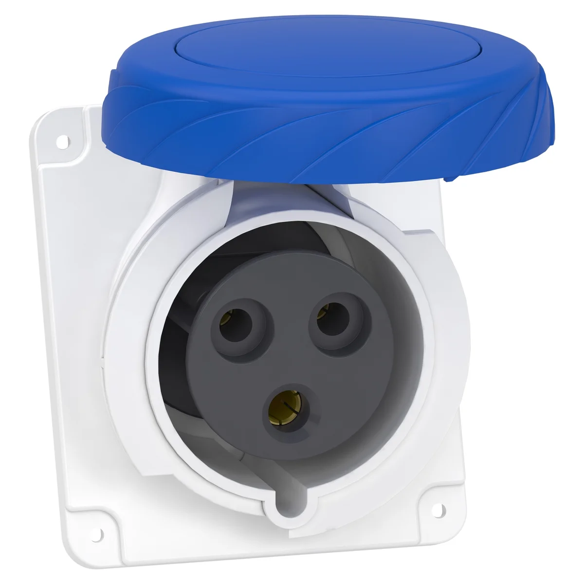 PratiKa socket - screw - angled - 32A - 2P + E - 200...250 V AC - panel