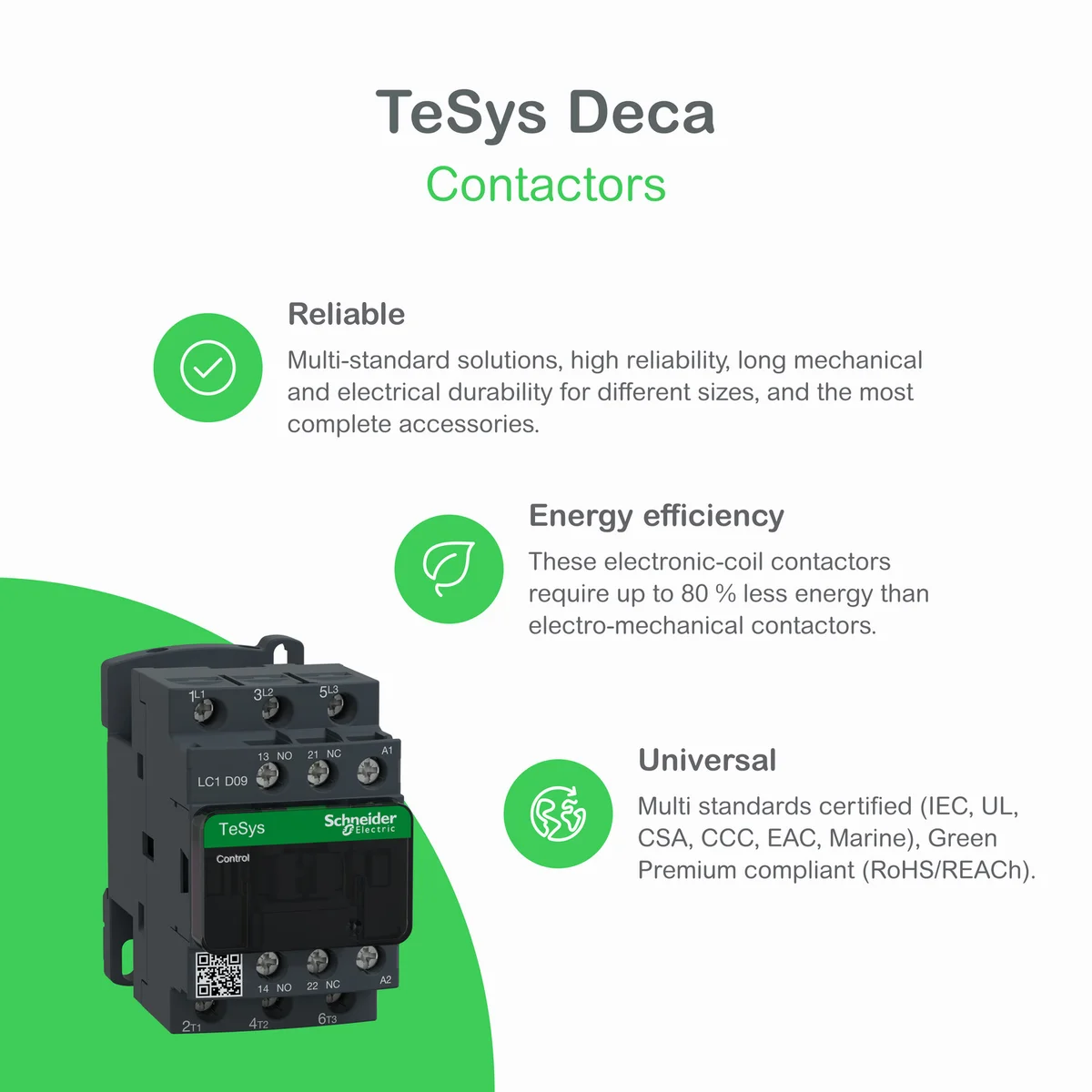 TeSys D contactor - 3P(3 NO) - AC-3 - <= 440 V 32 A - 24 V DC coil 7