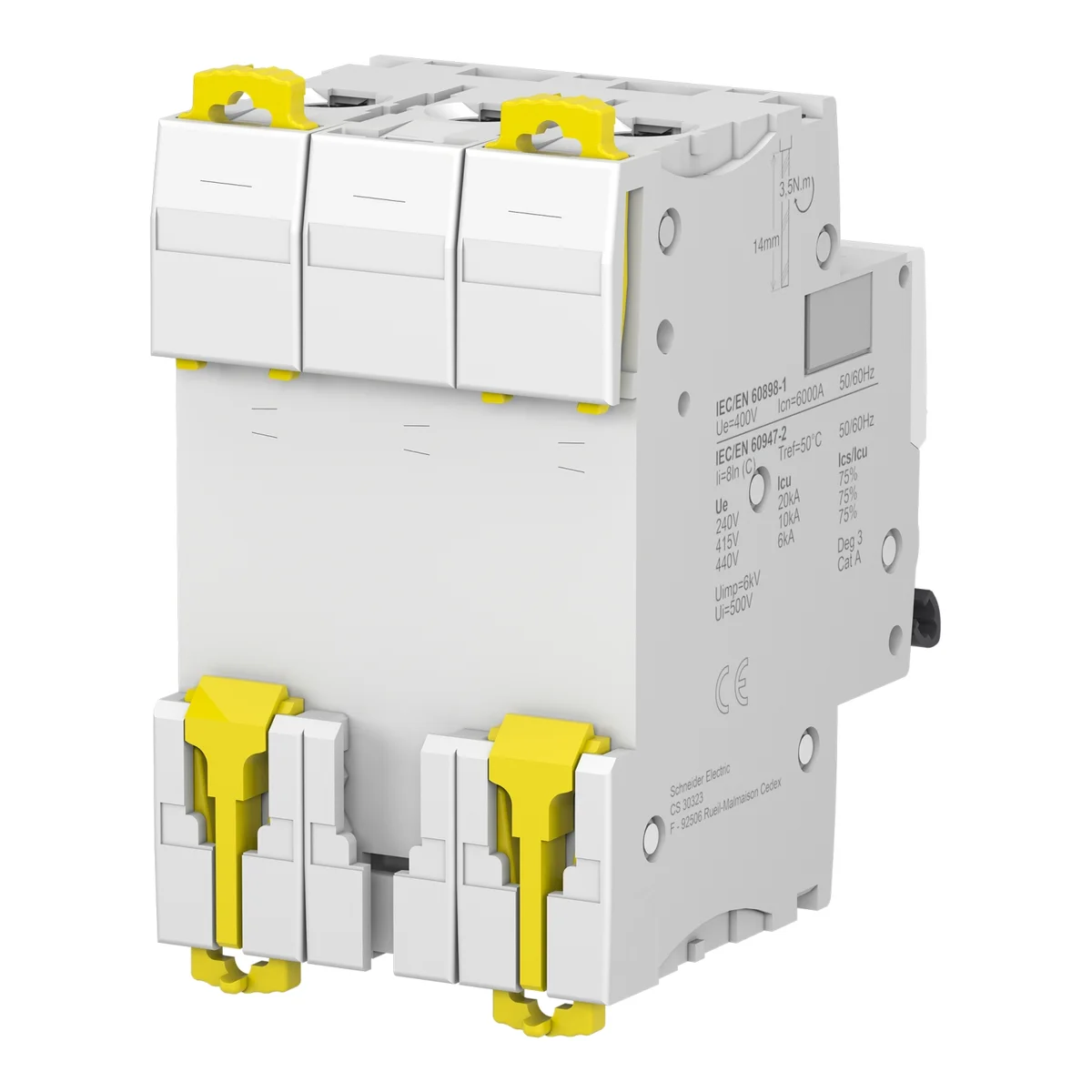 iC60N - miniature circuit breaker - 3P - 63A - C curve 3