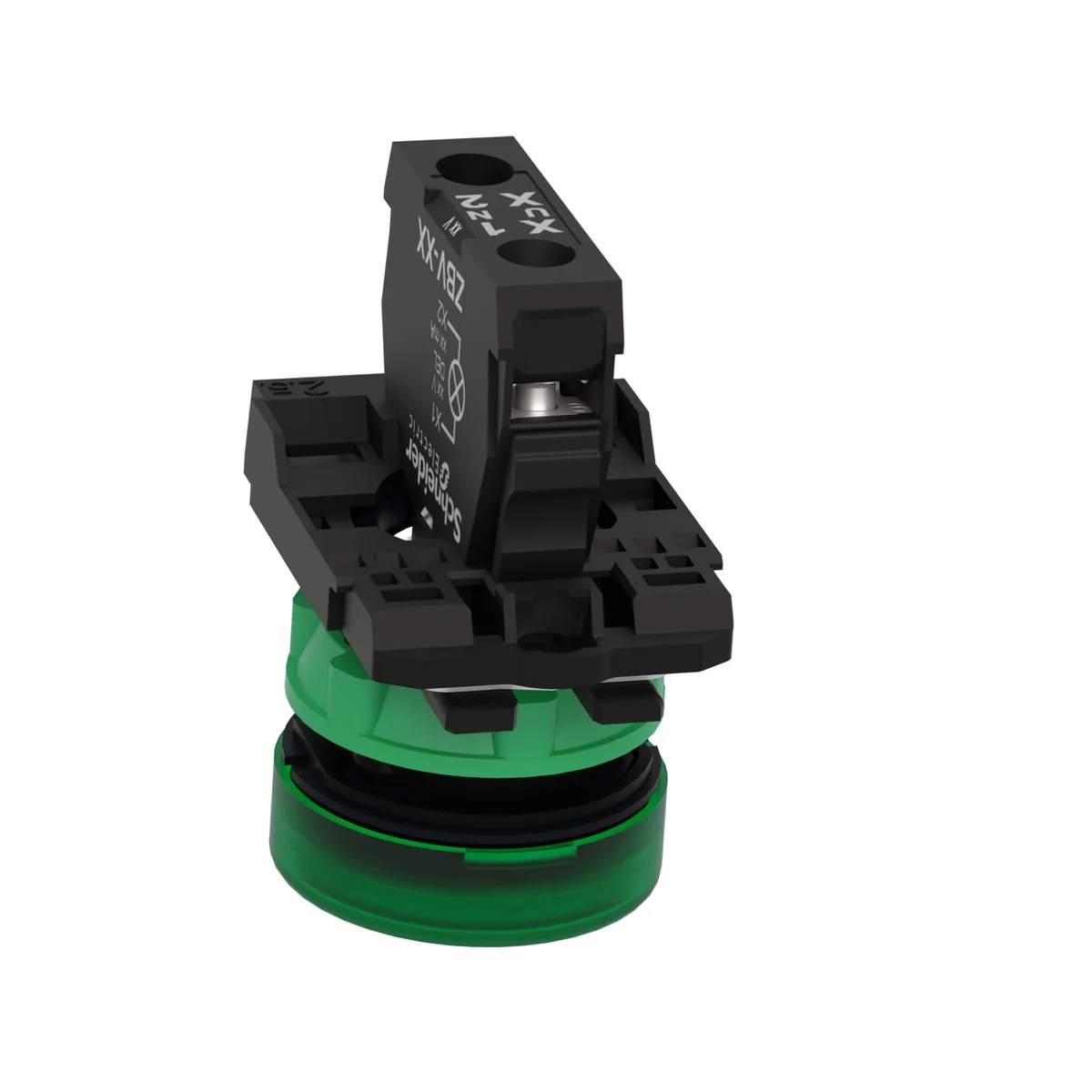 green complete pilot light Ø22 plain lens with integral LED 24V 4