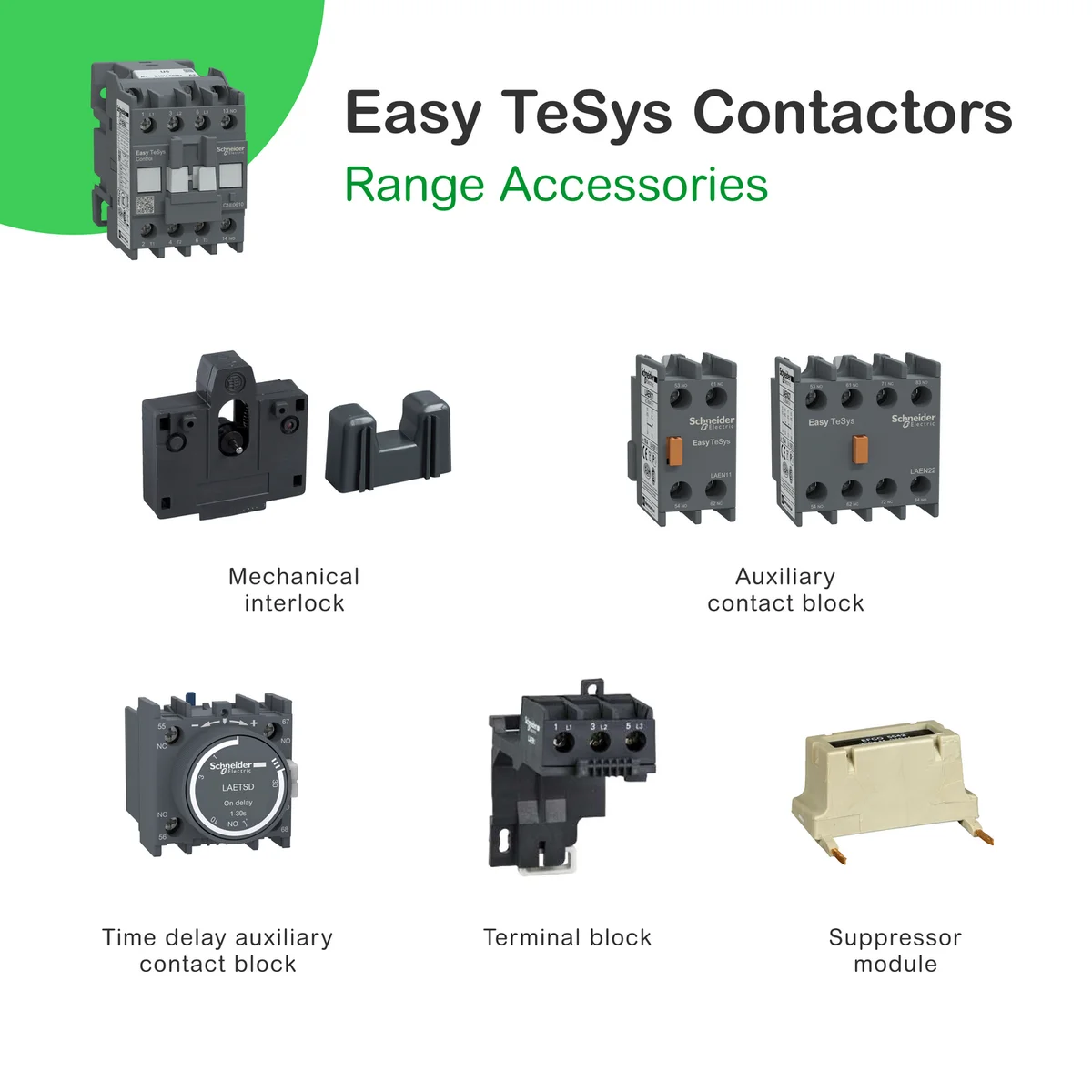 Easy TeSys contactor 3P(3 NO) - AC-3 - <= 440 V 18A - 220 V AC coil 2